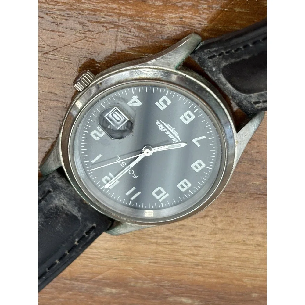 ⭐️Fossil Airmaster Black Dial on Stainless Bracelet Quartz Watch⭐️BI-1434⭐️